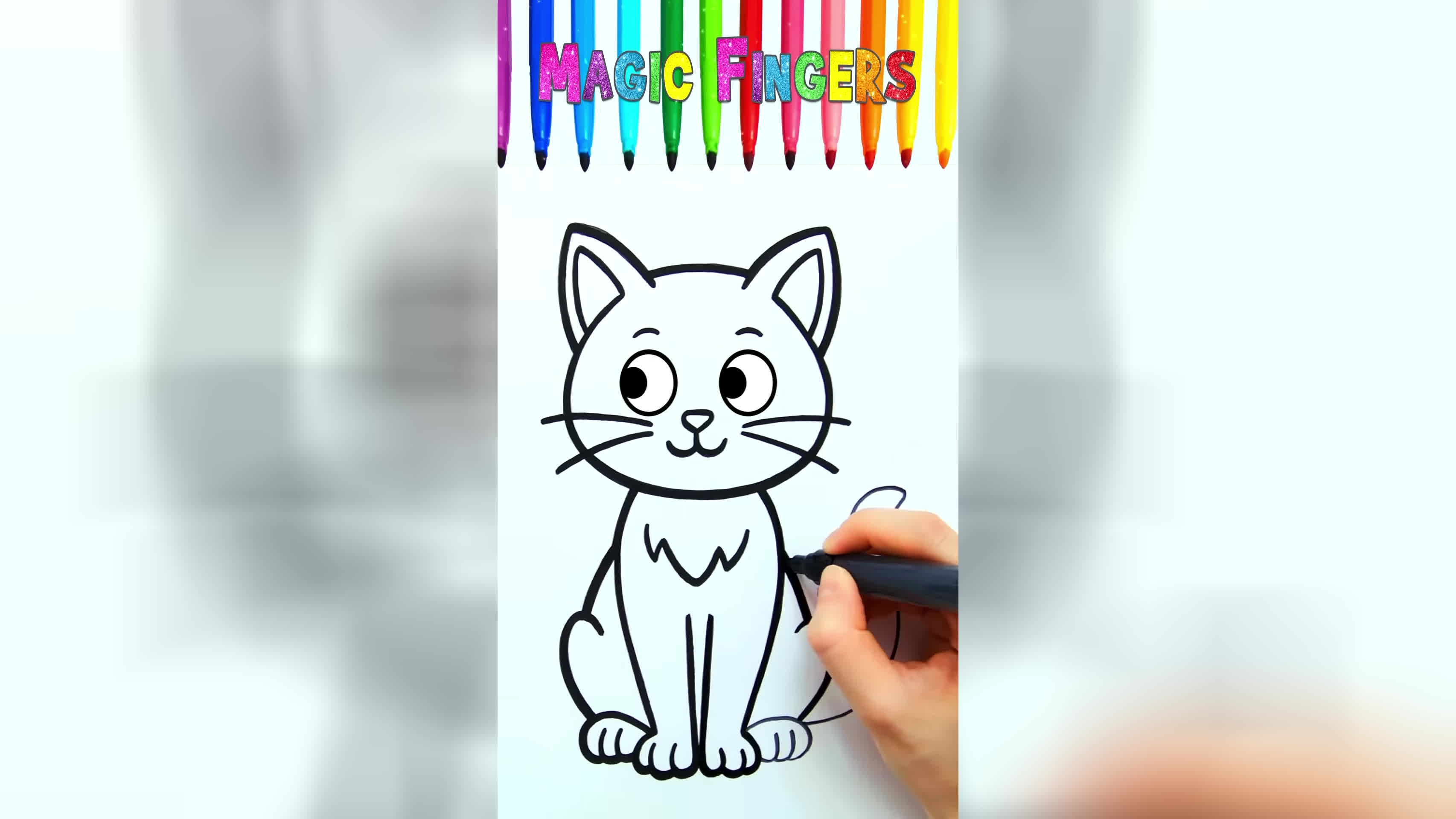 پوستر نقاشی و رنگ آمیزی گربه‌بچه‌ای با حال و زیبا 😻