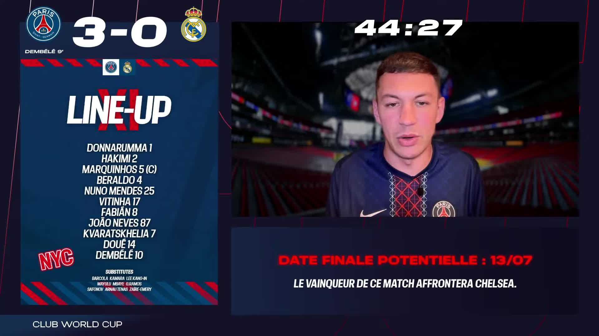 پوستر مرکز مسابقات - PSG مقابل رئال مادرید