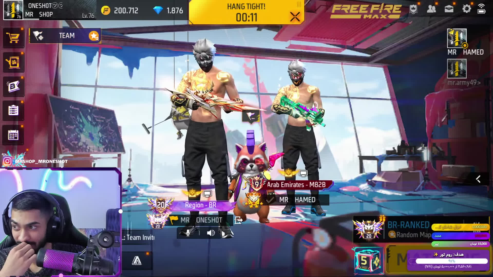 پوستر افتخار فری فایر ایران!! رنک اپ و گرفتن نفر 10 جهانی...