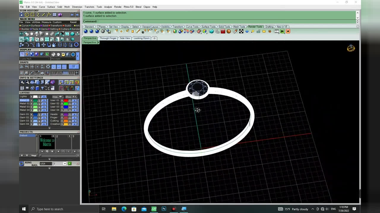 آغاز طراحی طلا و جواهر با ماتریکس 9 - قسمت اول